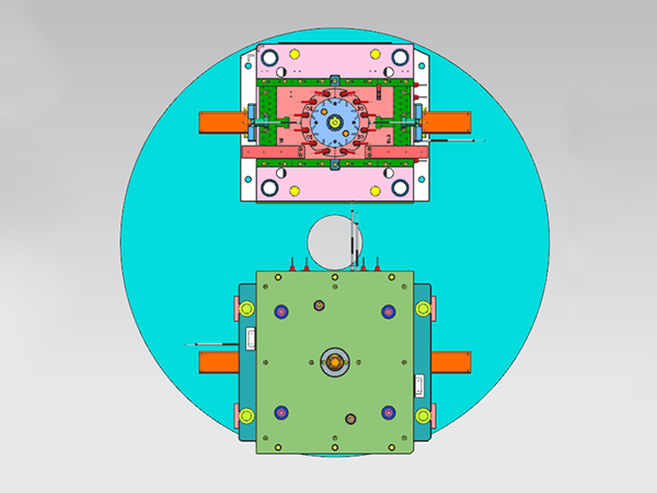 转盘式环氧树脂注塑模具安装以及开模示意图